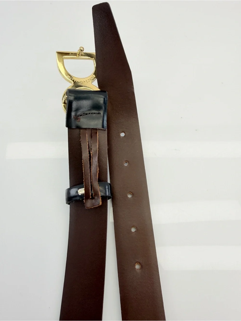 Dolce & Gabbana Black Leather Belt with Gold DG Logo Buckle Small